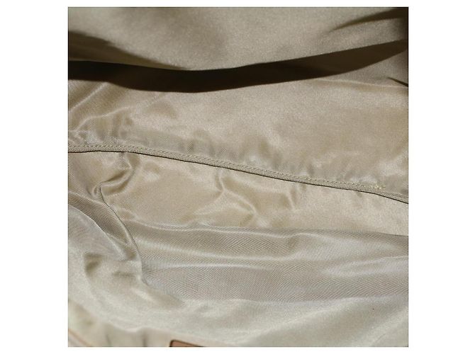 PRADA Borsa Tote Satin Beige Auth cl754 - vista 11