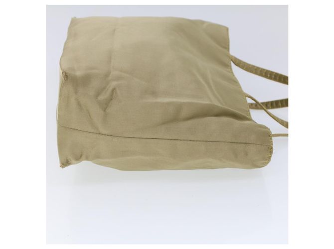 PRADA Borsa Tote Satin Beige Auth cl754 - vista 3