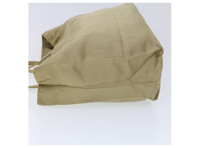PRADA Borsa Tote Satin Beige Auth cl754 - vista 4