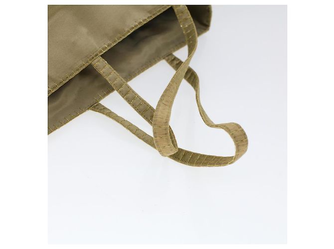 PRADA Borsa Tote Satin Beige Auth cl754 - vista 8