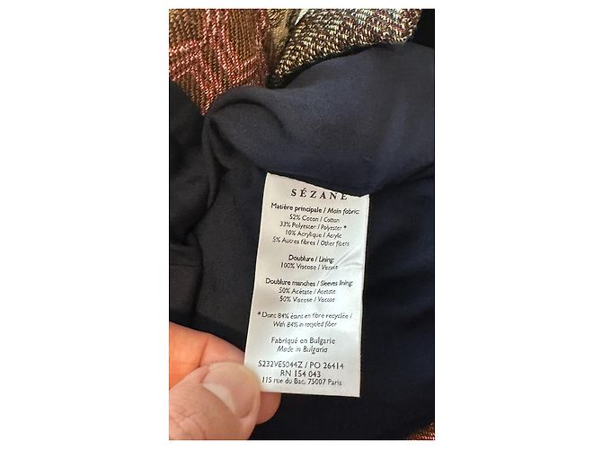 SéZane Will Dama Cappotto oversize in jacquard patchwork Multicolore - vista 7