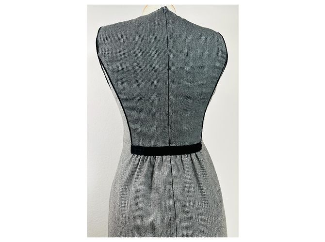 Etro Handbesticktes Kleid Grau Seide Kaschmir Wolle - Ansicht 5