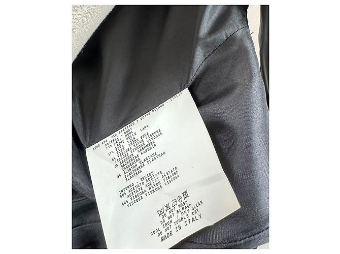 Etro Handbesticktes Kleid Grau Seide Kaschmir Wolle - Ansicht 6