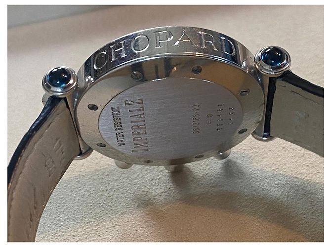 Chopard Chrono Uhr Weißgold Diamanten und Saphire Silber Hardware - Ansicht 11