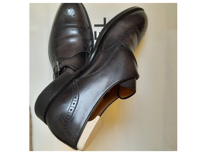 Berluti scarpa eccessiva “single fibbia”. Nero - vista 4