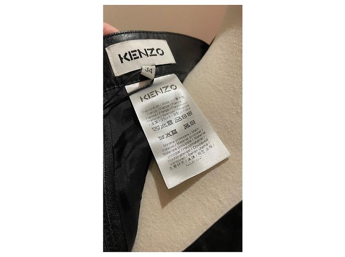Falda larga de cuero negra Kenzo Negro - vista 7