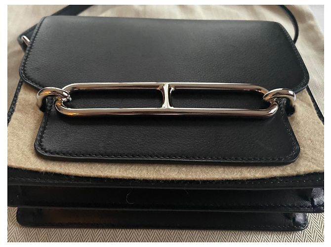 Hermès Borsa Hermes mini Roulis Nero - vista 3