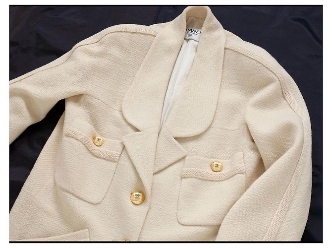 Cambon Chanel VENDIMIA 92 Chaqueta Blanco - vista 2
