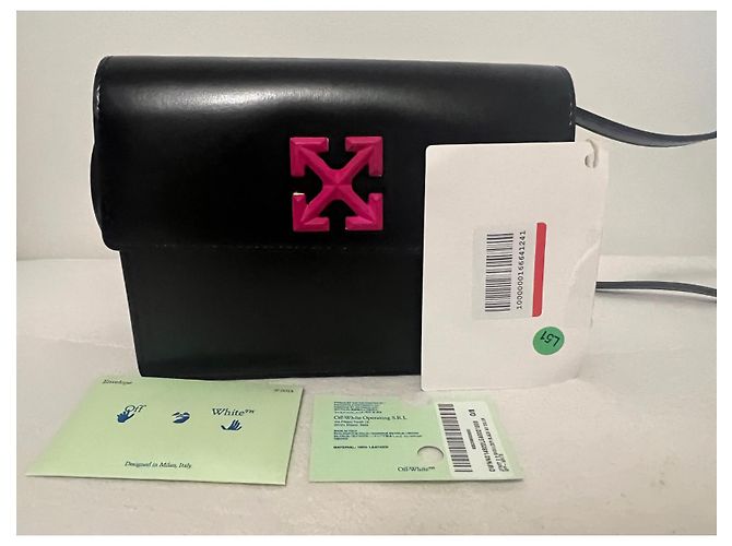 Borsa a mano Off White in pelle nera Nero - vista 7
