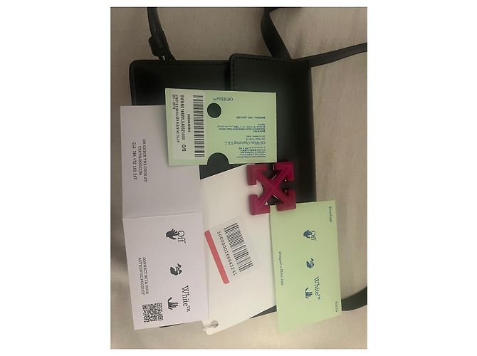Borsa a mano Off White in pelle nera Nero - vista 8