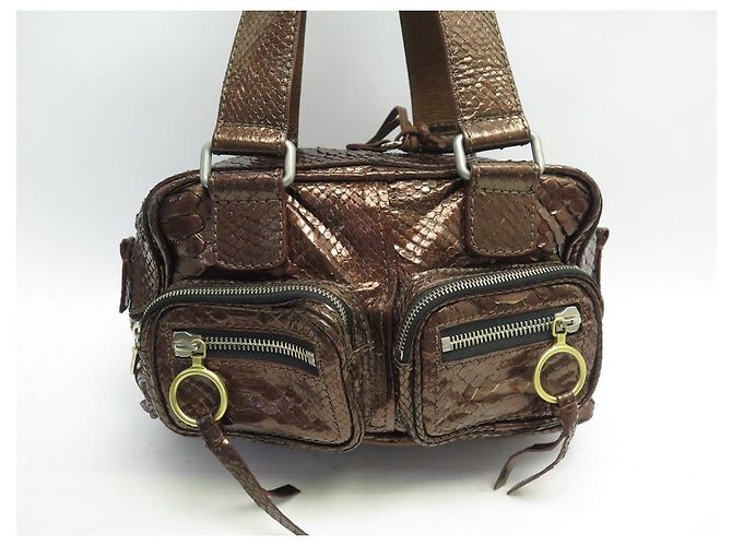Chloé BOLSA CHLOE BETTY EM BOLSA DE MÃO DE COURO BRONZE PYTHON - vista 2