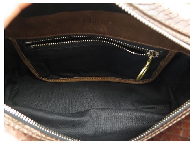 Chloé BOLSA CHLOE BETTY EM BOLSA DE MÃO DE COURO BRONZE PYTHON - vista 4