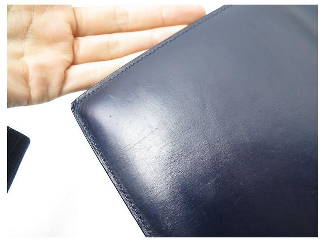 Hermès VINTAGE HANDTASCHE HERMES BRIO LEDERBOX BLAUER SCHULTERHALTER BLAUE LEDERHANDTASCHE Marineblau - Ansicht 13