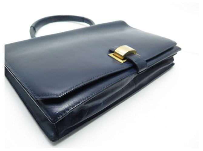 Hermès VINTAGE HANDTASCHE HERMES BRIO LEDERBOX BLAUER SCHULTERHALTER BLAUE LEDERHANDTASCHE Marineblau - Ansicht 3