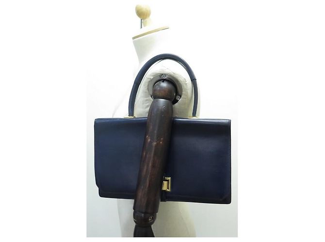 Hermès VINTAGE HANDTASCHE HERMES BRIO LEDERBOX BLAUER SCHULTERHALTER BLAUE LEDERHANDTASCHE Marineblau - Ansicht 4