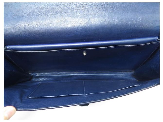 Hermès VINTAGE HANDTASCHE HERMES BRIO LEDERBOX BLAUER SCHULTERHALTER BLAUE LEDERHANDTASCHE Marineblau - Ansicht 5