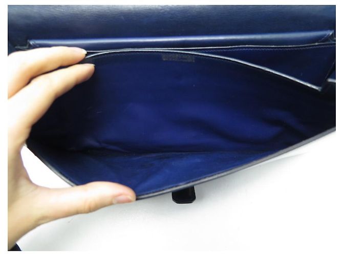 Hermès VINTAGE HANDTASCHE HERMES BRIO LEDERBOX BLAUER SCHULTERHALTER BLAUE LEDERHANDTASCHE Marineblau - Ansicht 9