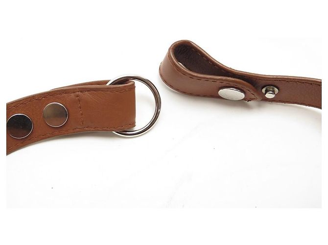 Hermès RARO TOP HALTER HERMES EN CUERO MARRÓN 36 s mirada 18 primavera 2022 Cuero Castaño - vista 10