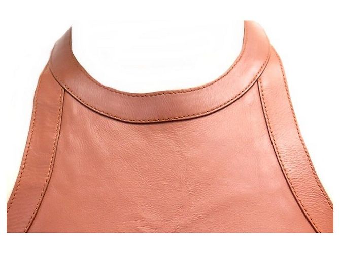 Hermès RARO TOP HALTER HERMES EN CUERO MARRÓN 36 s mirada 18 primavera 2022 Cuero Castaño - vista 2