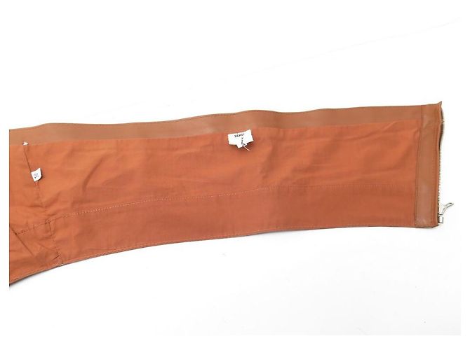 Hermès RARO TOP HALTER HERMES EN CUERO MARRÓN 36 s mirada 18 primavera 2022 Cuero Castaño - vista 3