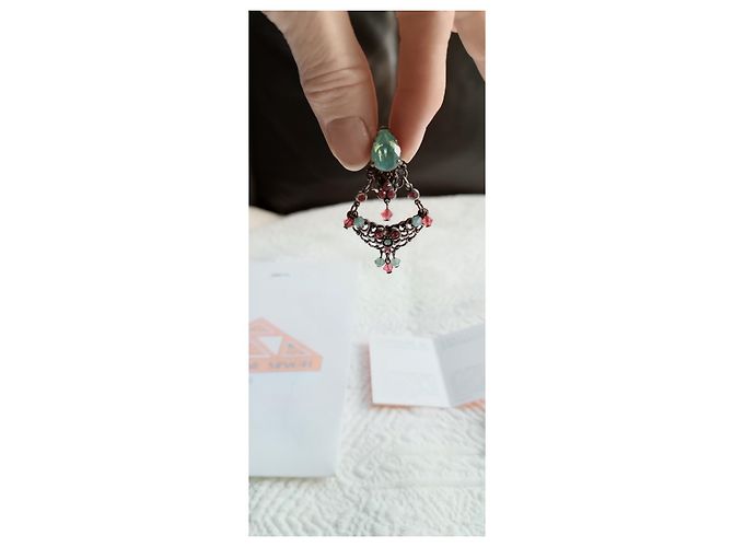 Autre Marque Orecchini a clip Jacqueline Singh Paris con pietre naturali Multicolore - vista 4