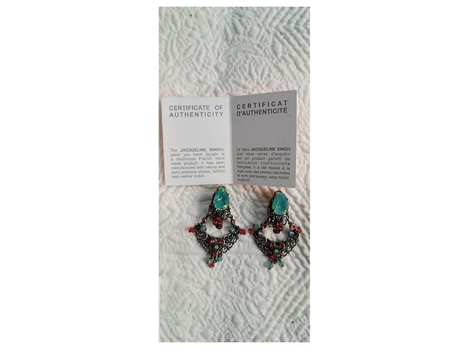 Autre Marque Orecchini a clip Jacqueline Singh Paris con pietre naturali Multicolore - vista 5