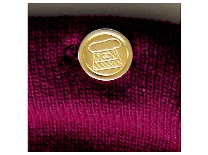 Pull cachemire CHANEL Taille M soit 38-40 Fr Bordeaux Gris anthracite - vue 4