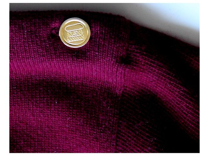Pull cachemire CHANEL Taille M soit 38-40 Fr Bordeaux Gris anthracite - vue 5