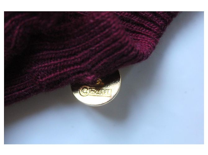 Pull cachemire CHANEL Taille M soit 38-40 Fr Bordeaux Gris anthracite - vue 6