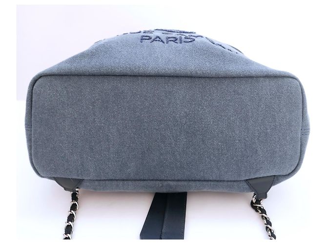 Chanel Deauville Denim-Rucksack Blau - Ansicht 6
