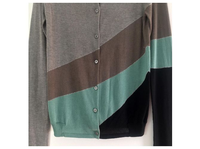 Zadig & Voltaire Strickjacke aus Seide und Kaschmir Grau - Ansicht 2