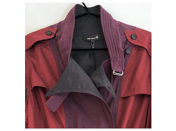 Camisa militar Yotam Isabel Marant rojo oscuro algodón Burdeos - vista 2