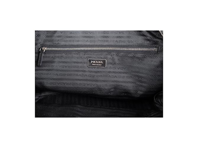 Jacquard Borsa Bowling Prada Nera in Nylon e Pelle Nero - vista 9