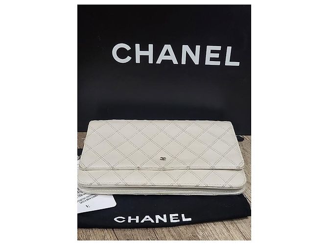 Wallet On Chain Chanel BILLETERA CON CADENA BLANCO BEIGE - vista 6