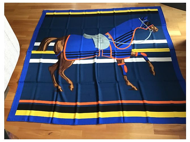 Hermès "Caballo en la portada" Azul marino - vista 2