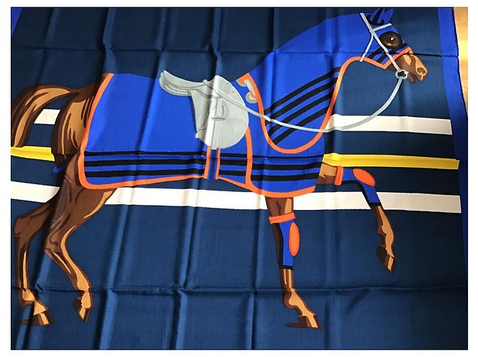 Hermès "Caballo en la portada" Azul marino - vista 8