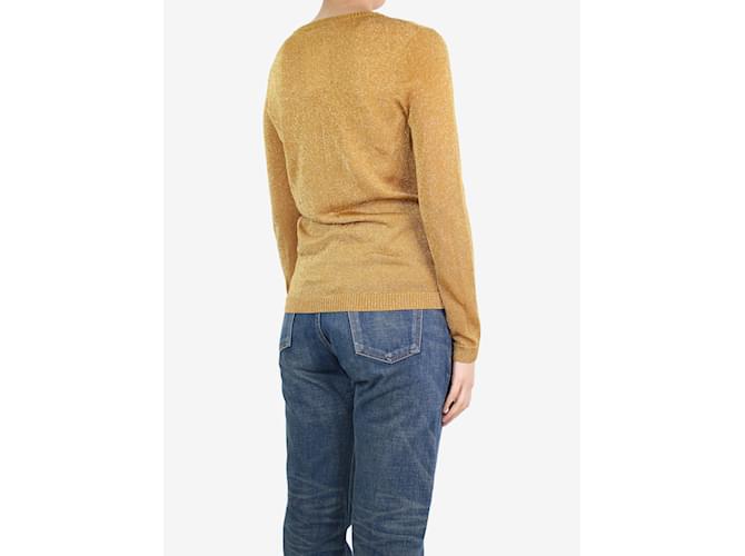 Bella Freud Goldglitzernder Pullover – Größe XS Golden - Ansicht 3