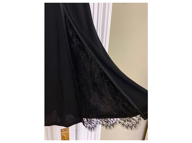 Autre Marque JIKI Cocktailkleid aus schwarzer Viskose mit Spitze - Ansicht 3