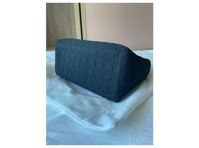 Tela média Lady Dior Preto Gold hardware - vista 8