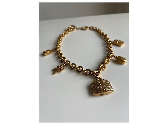 Collana Christian Dior placcata in oro con ciondoli Gold hardware - vista 2