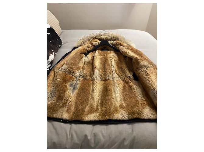 Parka larga Army Yves Salomon negra de algodón Negro - vista 2
