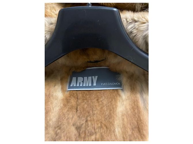 Parka larga Army Yves Salomon negra de algodón Negro - vista 4