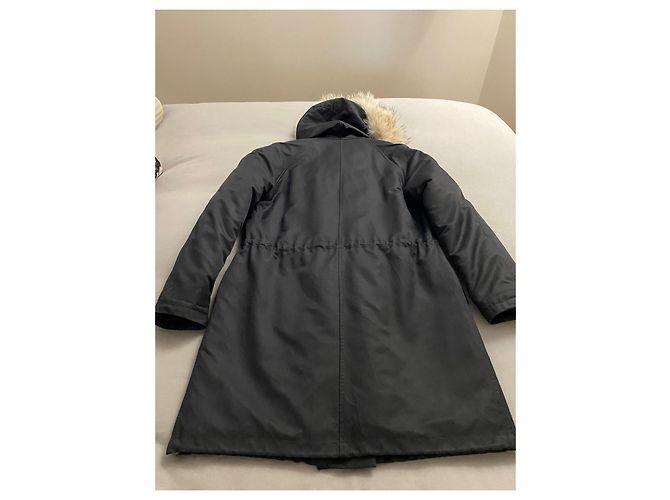 Parka larga Army Yves Salomon negra de algodón Negro - vista 6