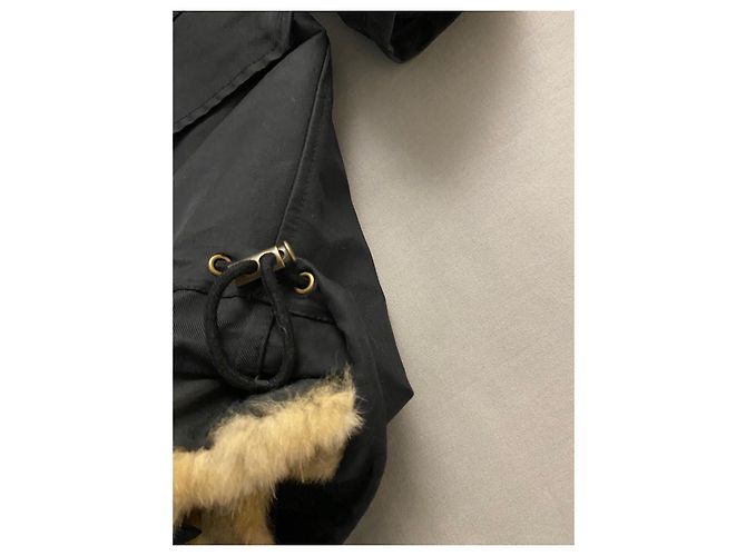 Parka larga Army Yves Salomon negra de algodón Negro - vista 7