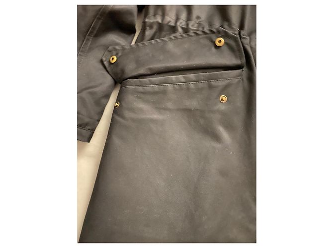 Parka larga Army Yves Salomon negra de algodón Negro - vista 9