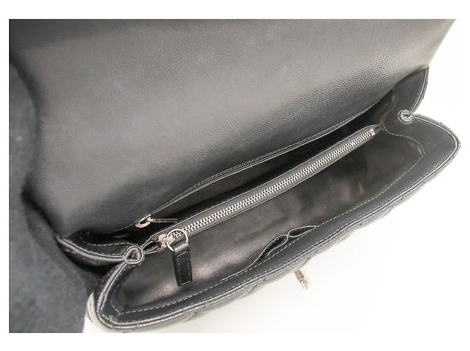 Chanel 2 Way Top Handle Sac à main Sac à bandoulière Cuir Caviar Noir - vue 10