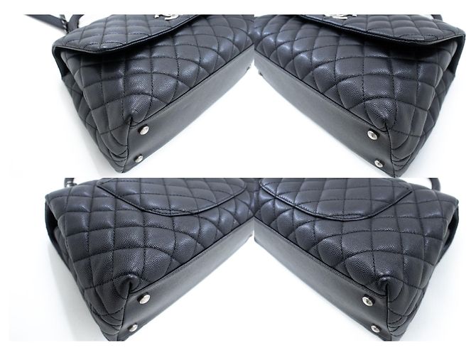 Chanel 2 Way Top Handle Sac à main Sac à bandoulière Cuir Caviar Noir - vue 6