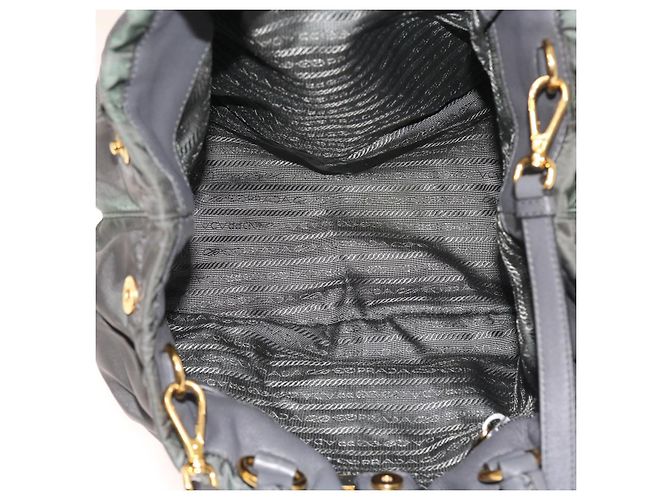 Borsa a mano Prada in nylon 2modo Grigio Auth 54970 Marrone - vista 18