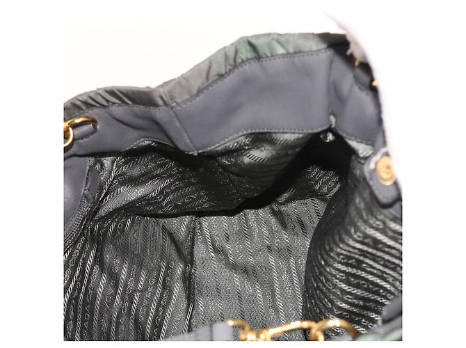 Borsa a mano Prada in nylon 2modo Grigio Auth 54970 Marrone - vista 20