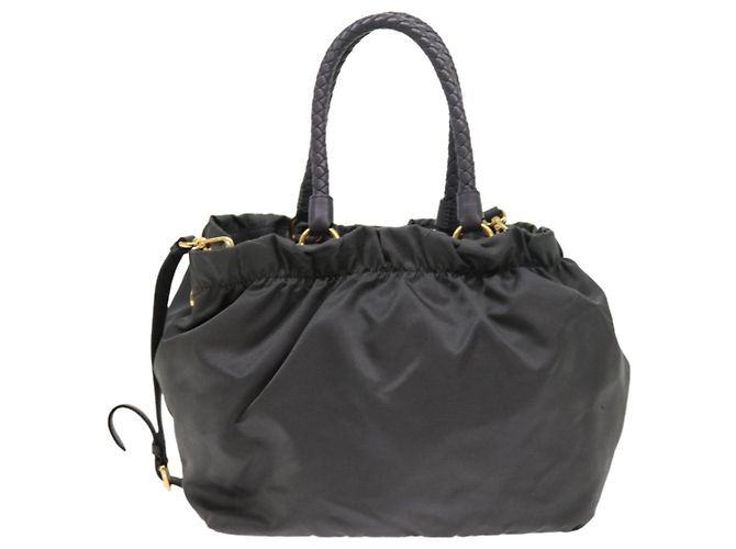 Borsa a mano Prada in nylon 2modo Grigio Auth 54970 Marrone - vista 3